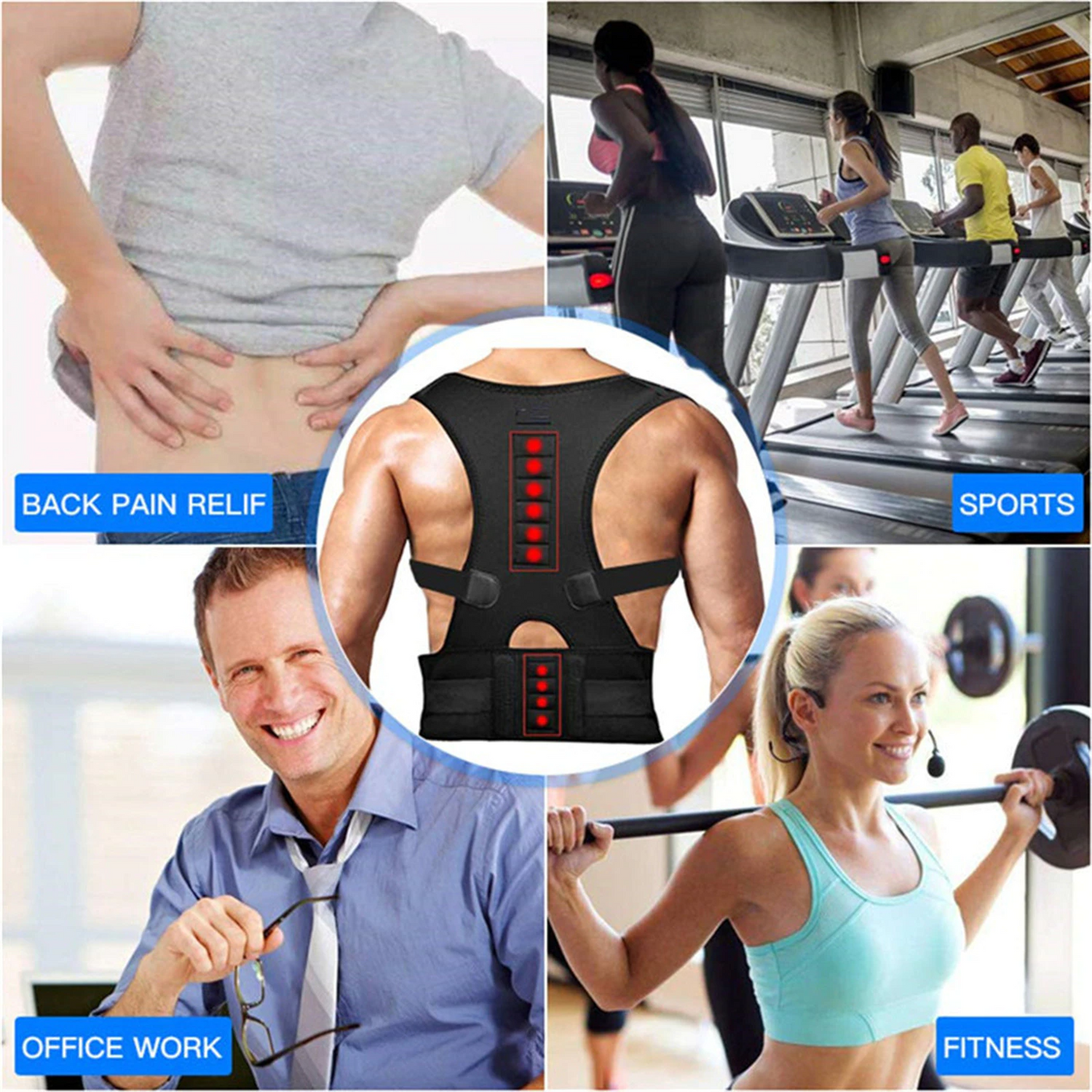 Magnetic Back Shoulder Brace Belt Band
