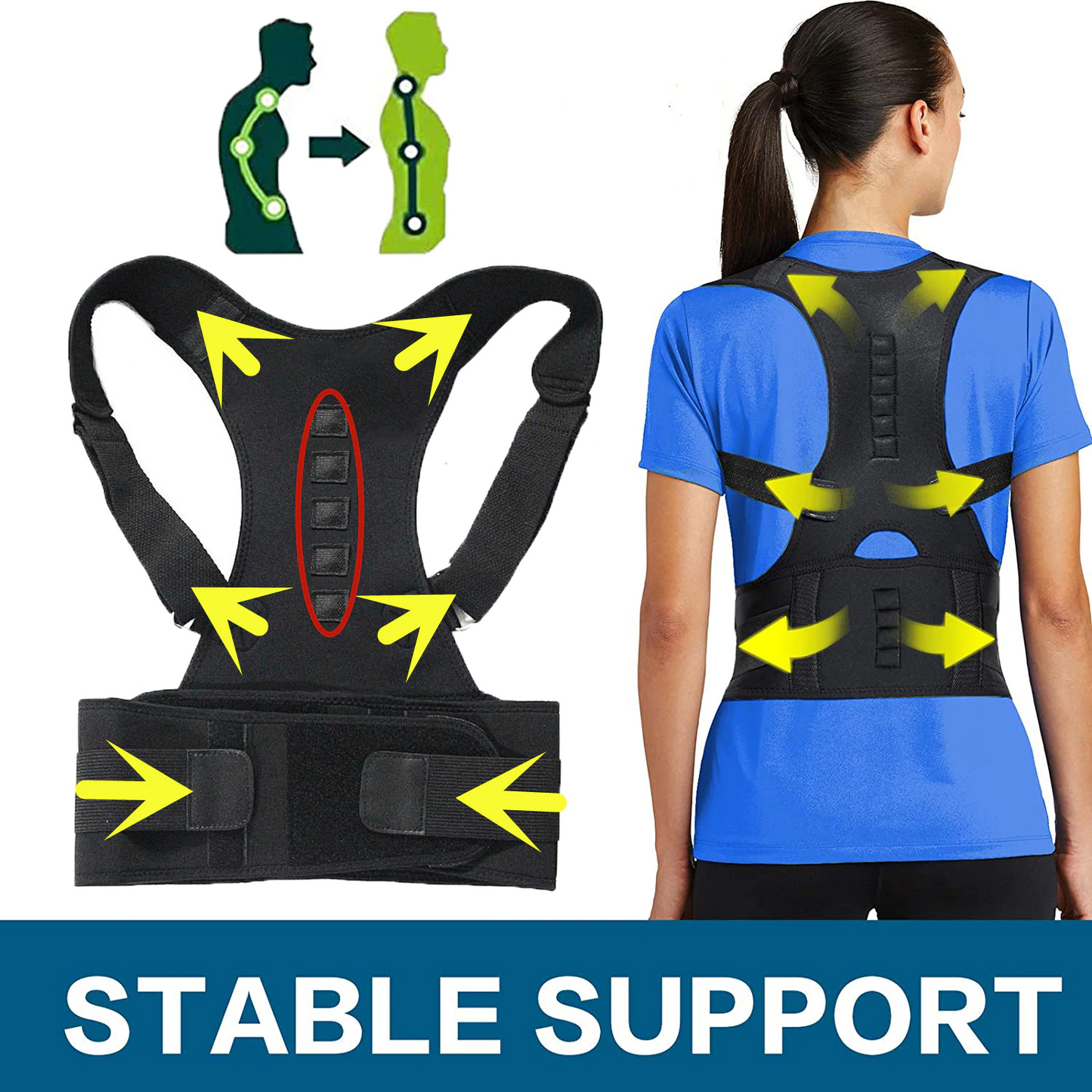 Magnetic Back Shoulder Brace Belt Band