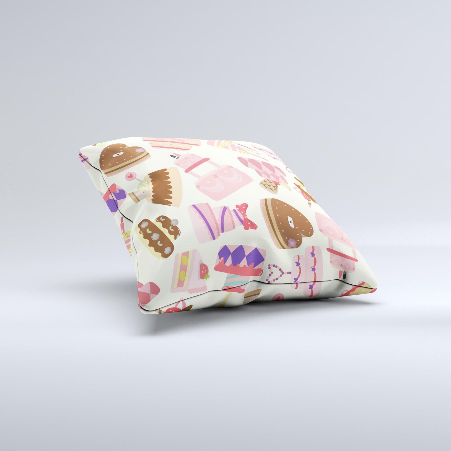 Cakes and Sweets Pattern ink-Fuzed Decorative Throw Pillow