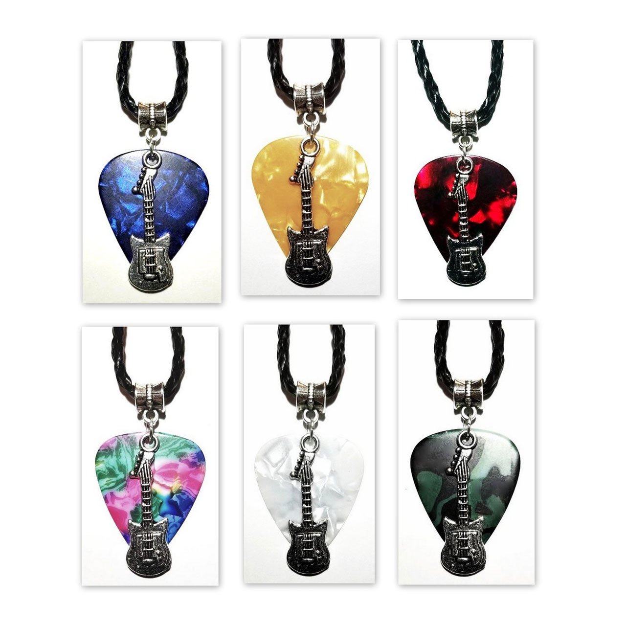 Handmade Guitar Pick Necklace | Guitar Charm Necklace