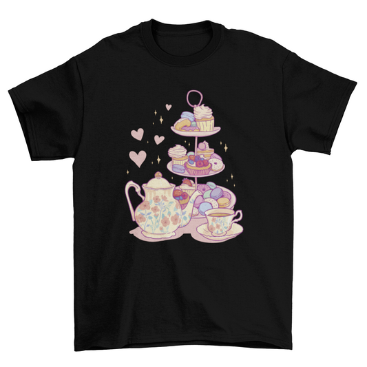 Etagere with sweets t-shirt