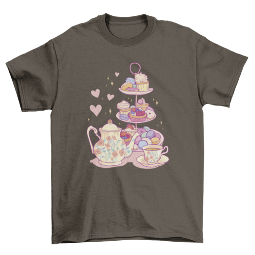 Etagere with sweets t-shirt