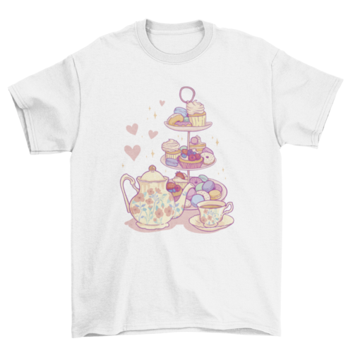 Etagere with sweets t-shirt