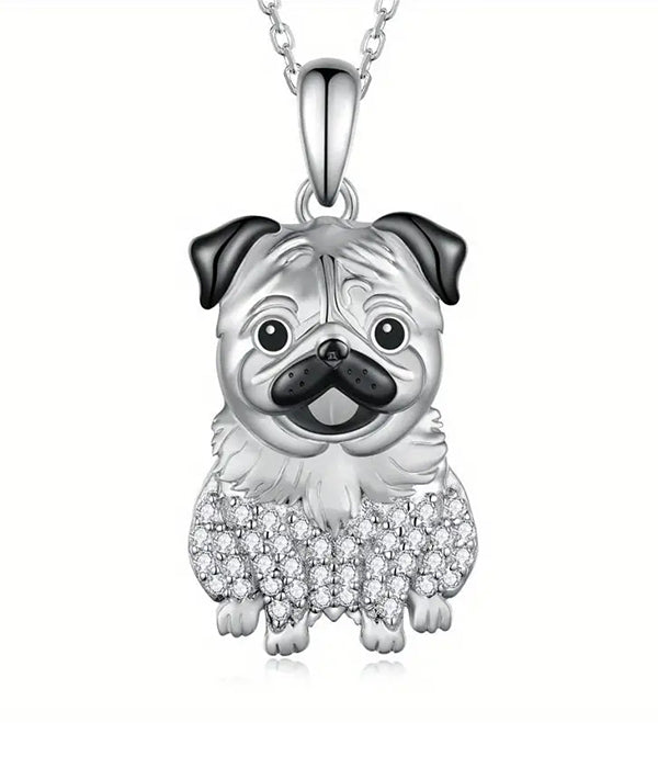 PET LOVERS THEME DOG NECKLACE Bulldog Pup