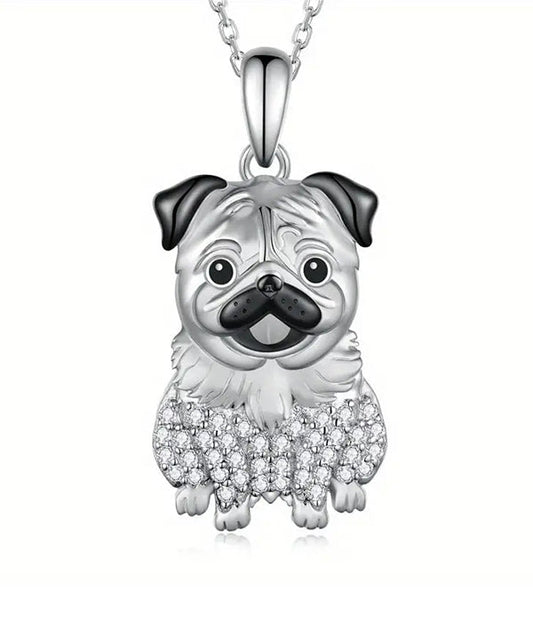 PET LOVERS THEME DOG NECKLACE Bulldog Pup