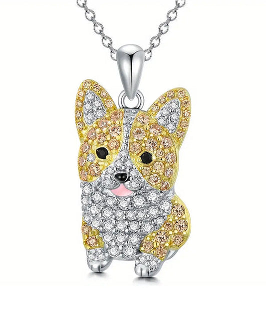 PET LOVERS THEME DOG NECKLACE - CORGI