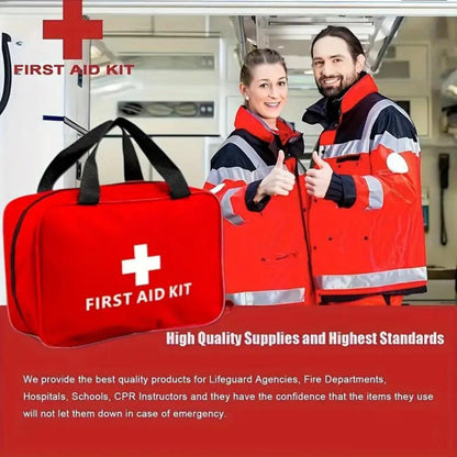 173pcs Large First Aid Kit: Portable Bag For Outdoor Hunting, Hiking,