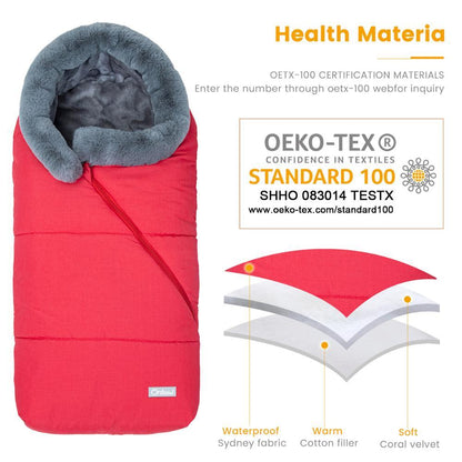 Winter Sleeping Bags Envelope Newborn Baby Stroller Sleepsack Hooded